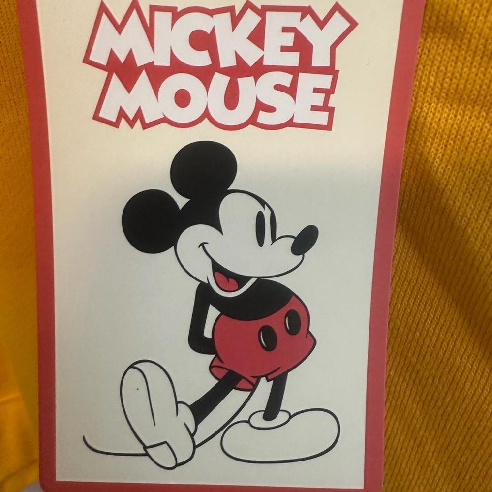 Disney Micky Mouse Crew Neck Sweatshirt Micky Mouse Graphic Yellow Size XXL  NWT - Picture 5 of 9